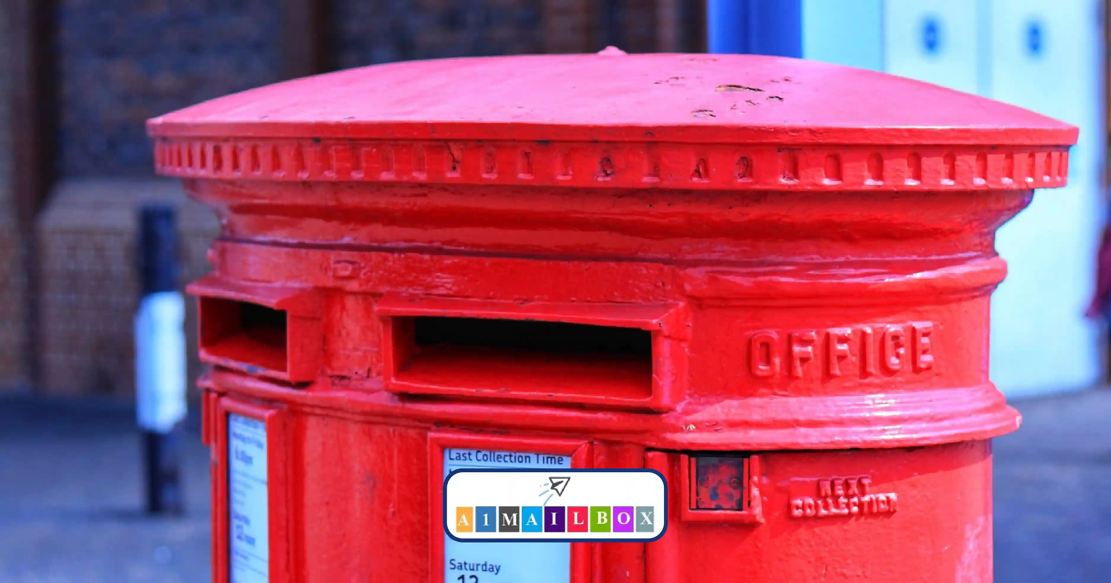 Iconic UK red mailbox symbolizing secure rented mailbox services with global mail forwarding – discover how to forward your post anywhere with ease. width=